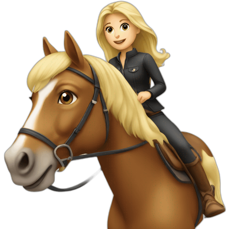 blonde girl riding a horse emoji