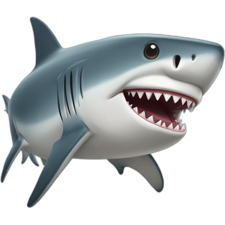 shark with closed mouth thinks emoji