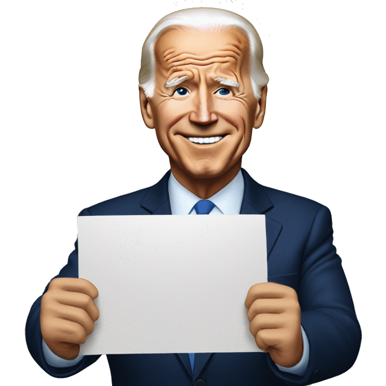 Biden holding a sign emoji