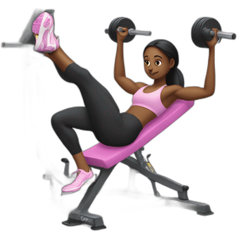 Girl doing leg press  emoji