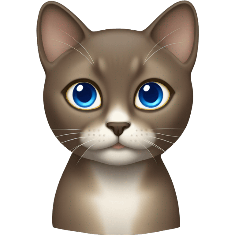 Dark Brown face - beige body female thai cat with blue eyes  emoji