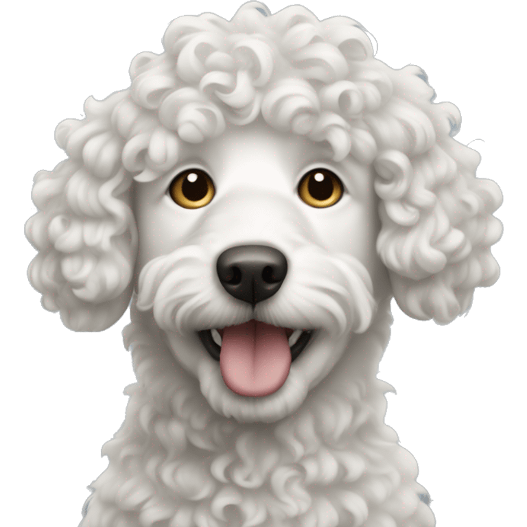 White and curly haired dog emoji