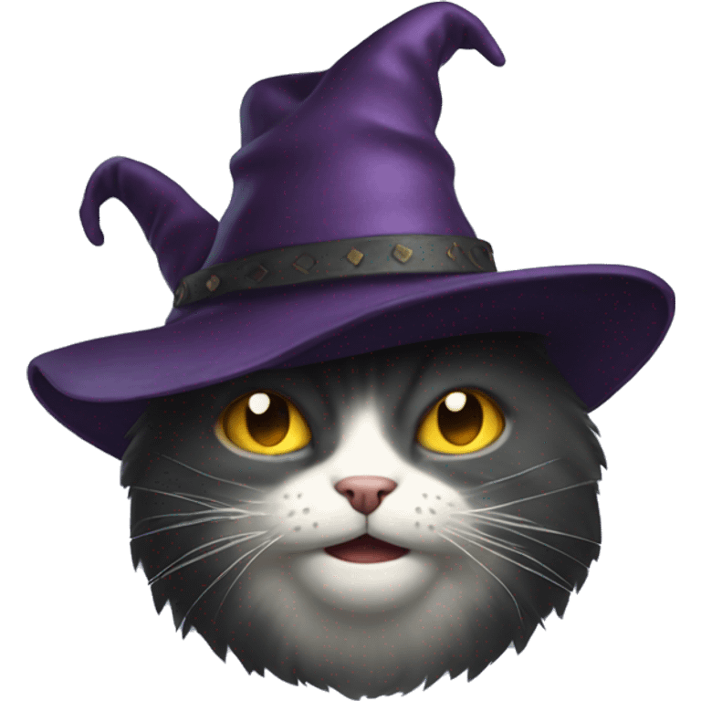 generate evil cat with a weird hat emoji