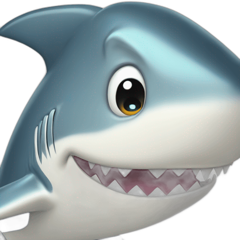 Smiling shark emoji