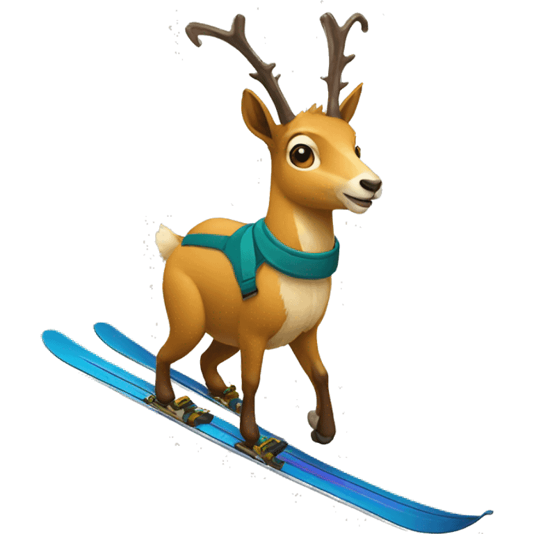 Chamois skiing emoji