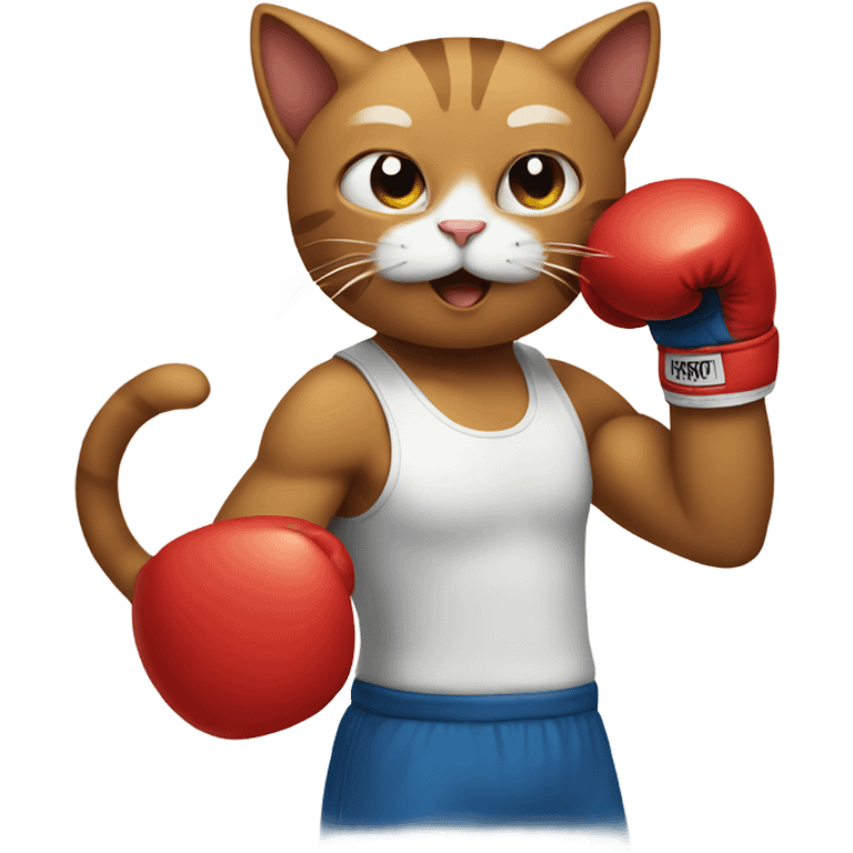 Cat boxing  emoji