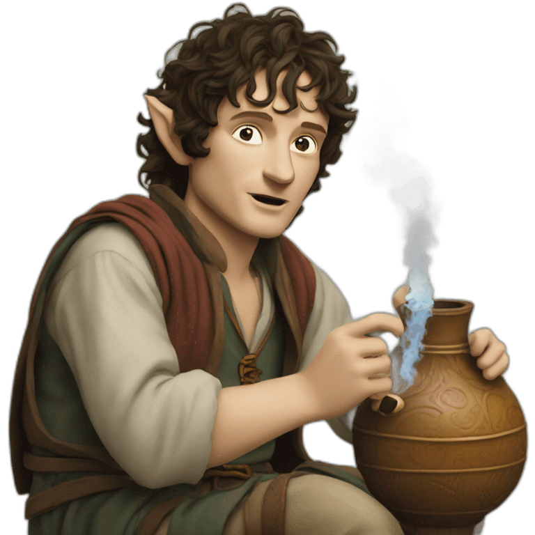 Frodo smokes hookah emoji