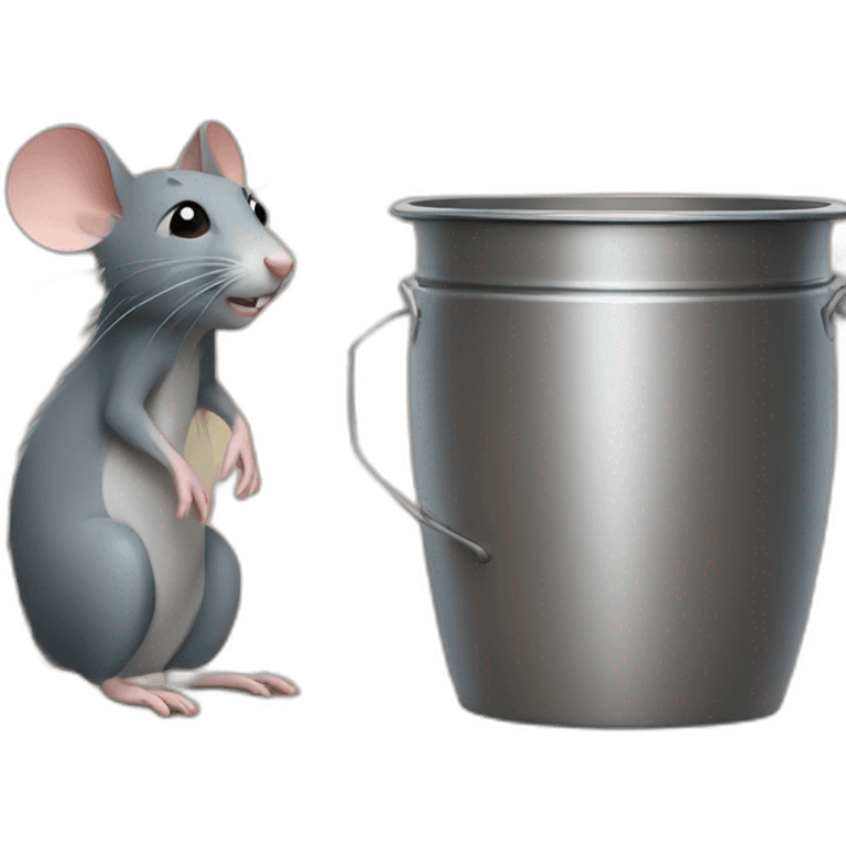 Remy the rat standing beside a big pot emoji