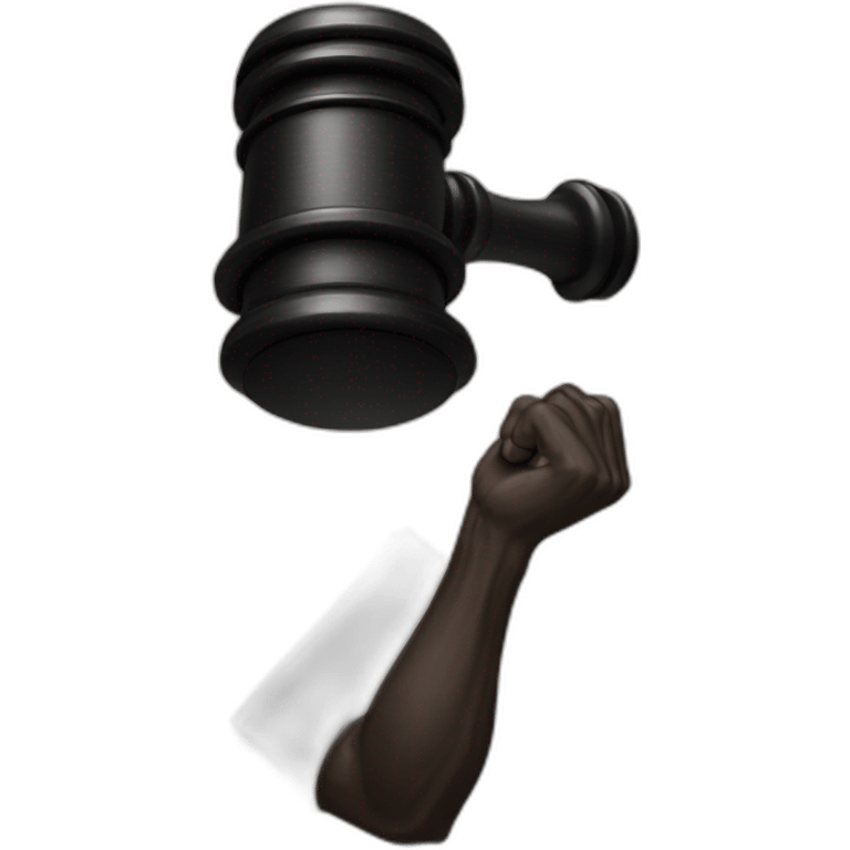 Gavel in black man hand emoji