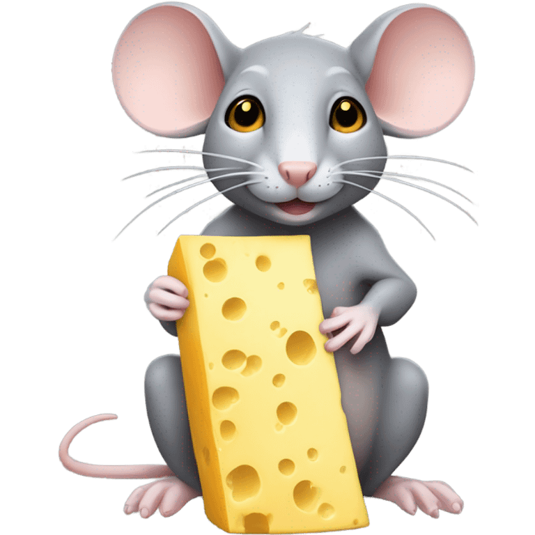 Rat holding cheese emoji