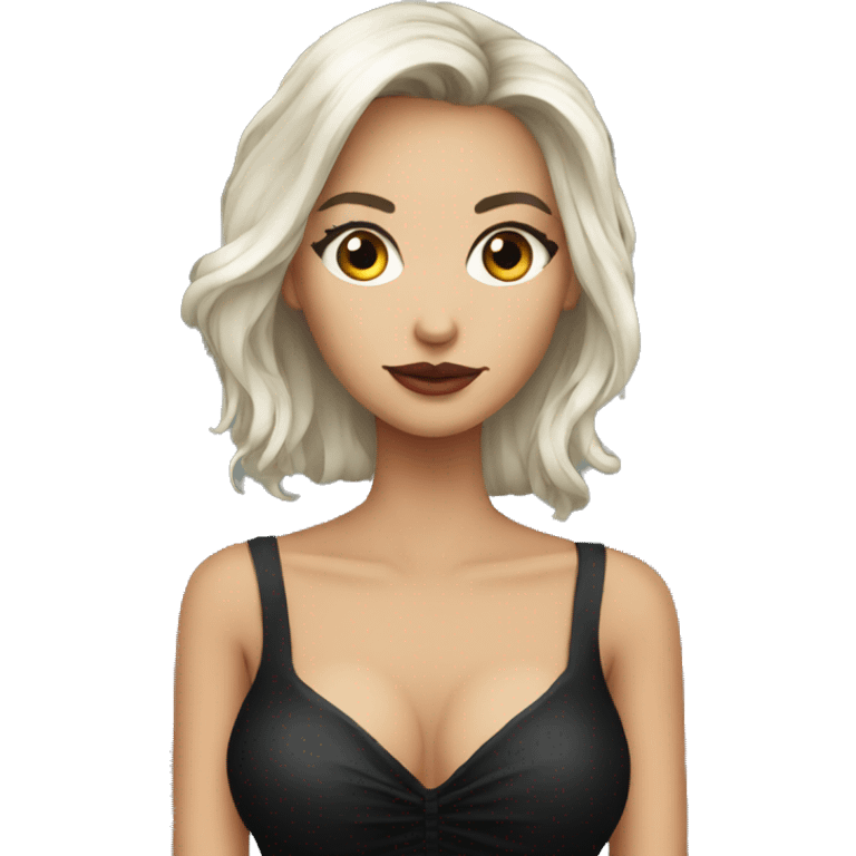 black dress pokerface emoji