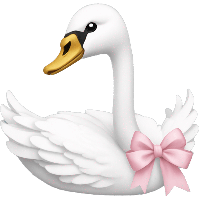 swan with light pink bow emoji