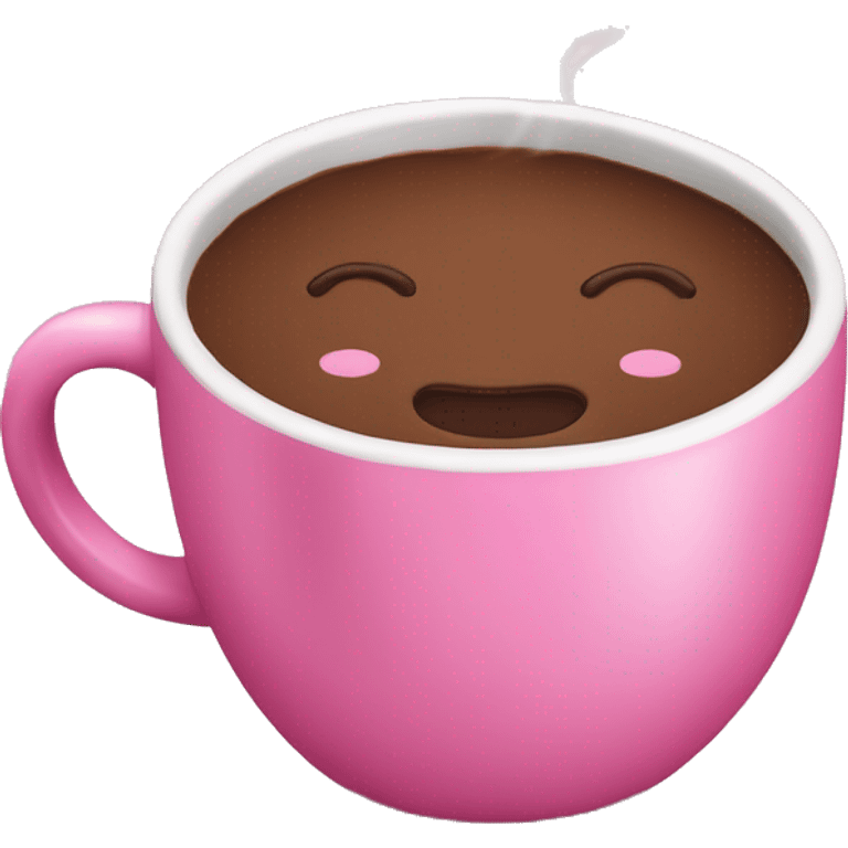 hot chocolate with pink mug emoji