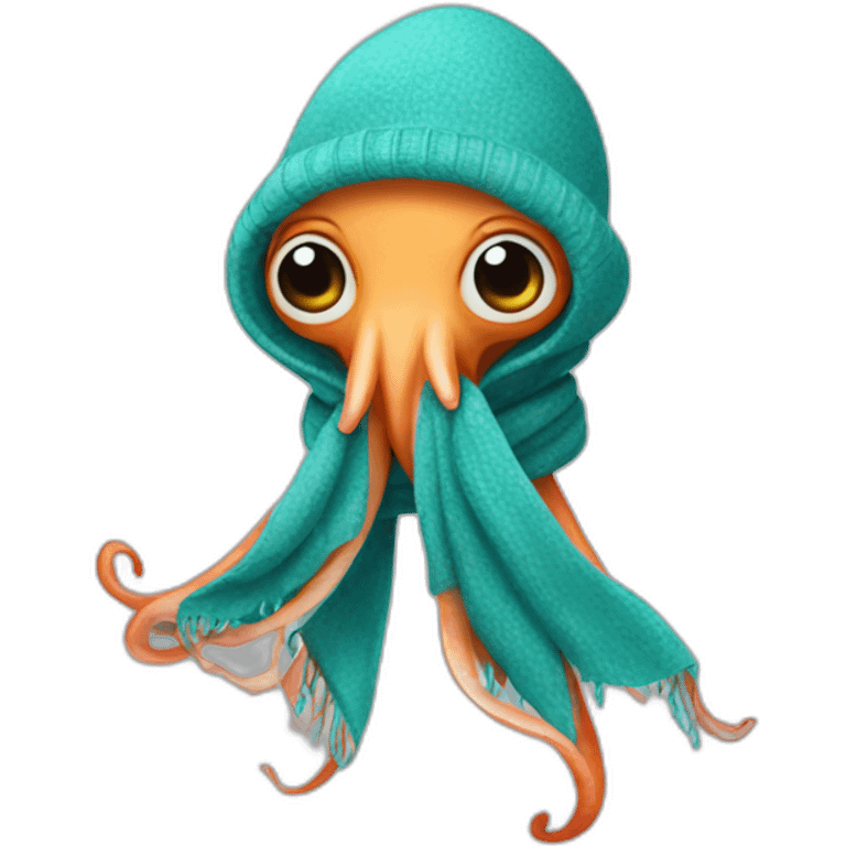 Squid wearing a scarf emoji