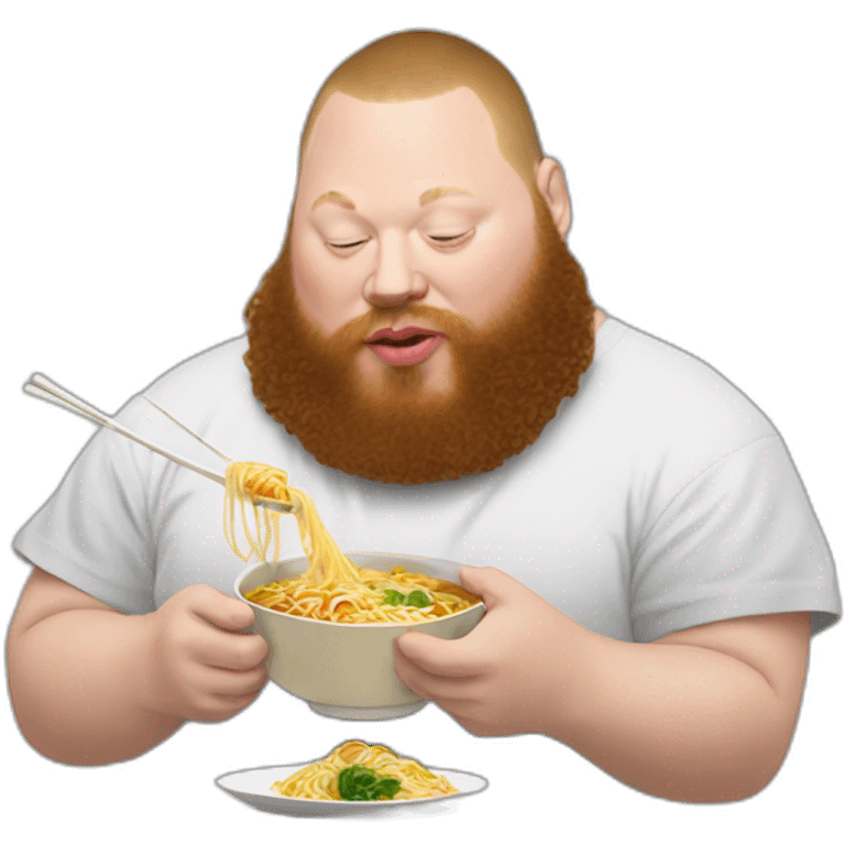 action Bronson eating ramen emoji