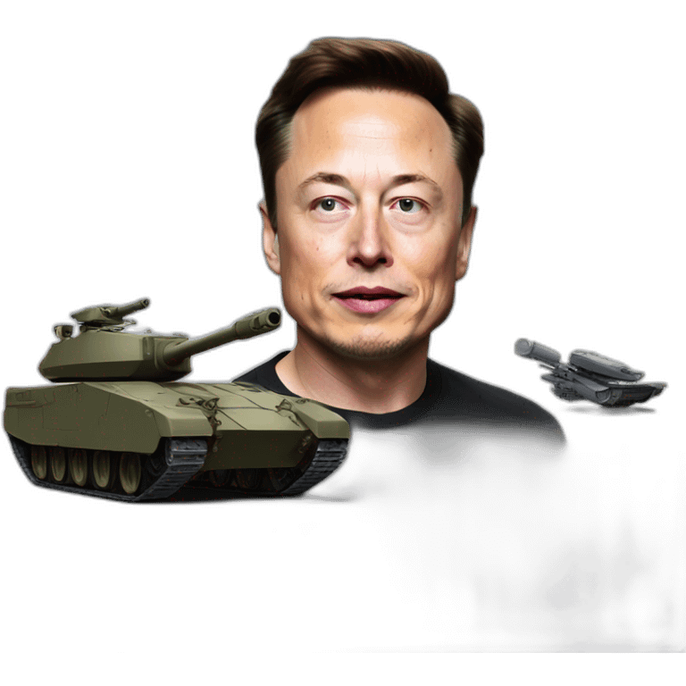 Tank running over Elon musk emoji