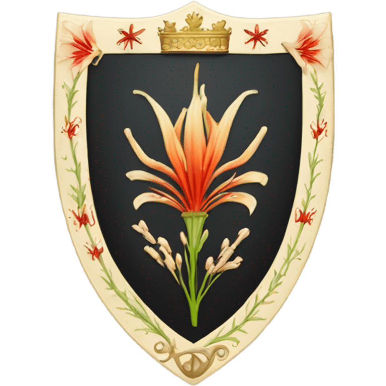 the lycoris flower in the royal shield as a coat of arms emoji