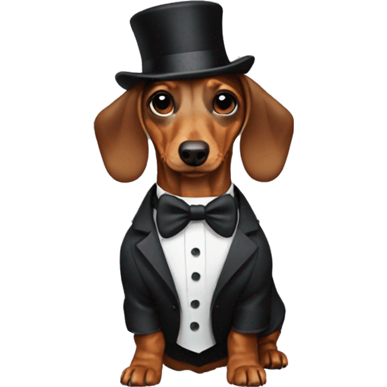 dachshund wearing in Tuxedo emoji