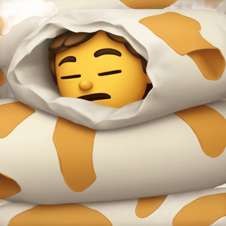 Human sleeping inside a burrito emoji