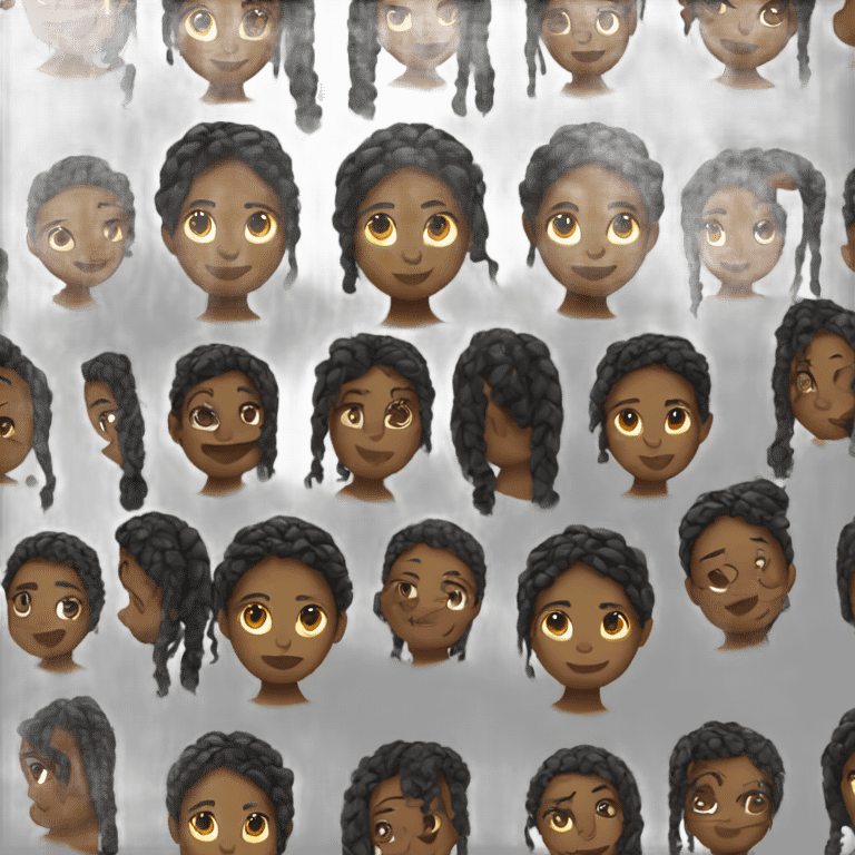 black girl with braids emoji