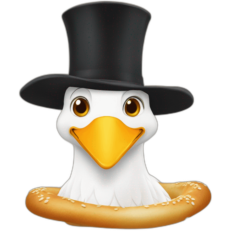 Cigogne avec bretzel  emoji