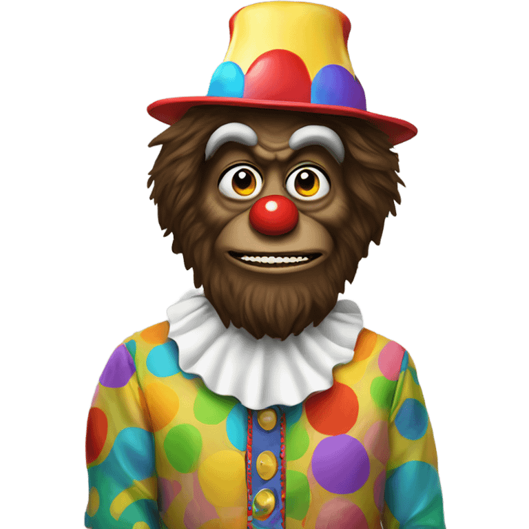 Sasquatch in a clown costume  emoji