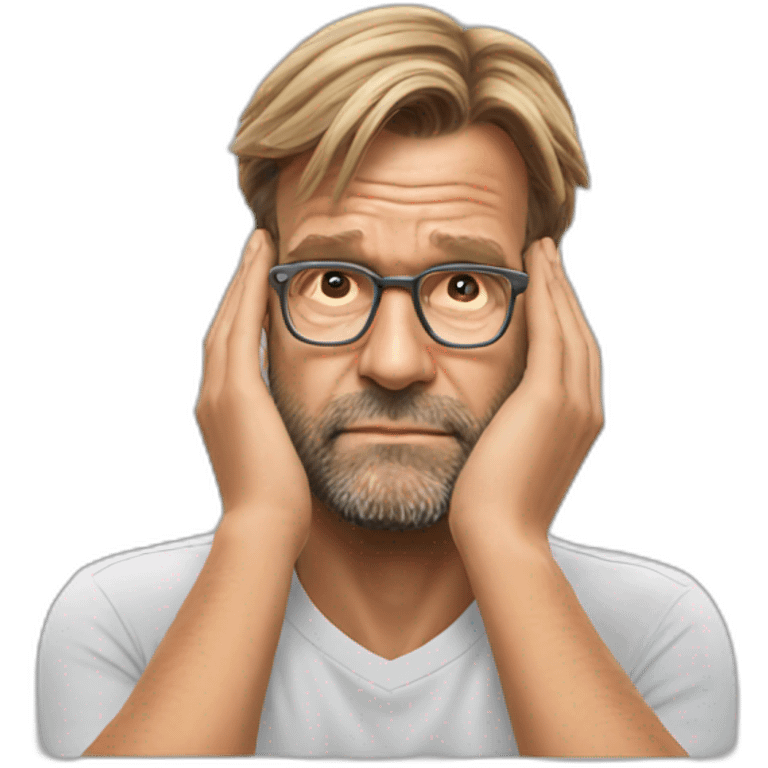 jurgen klopp resting head on hands emoji