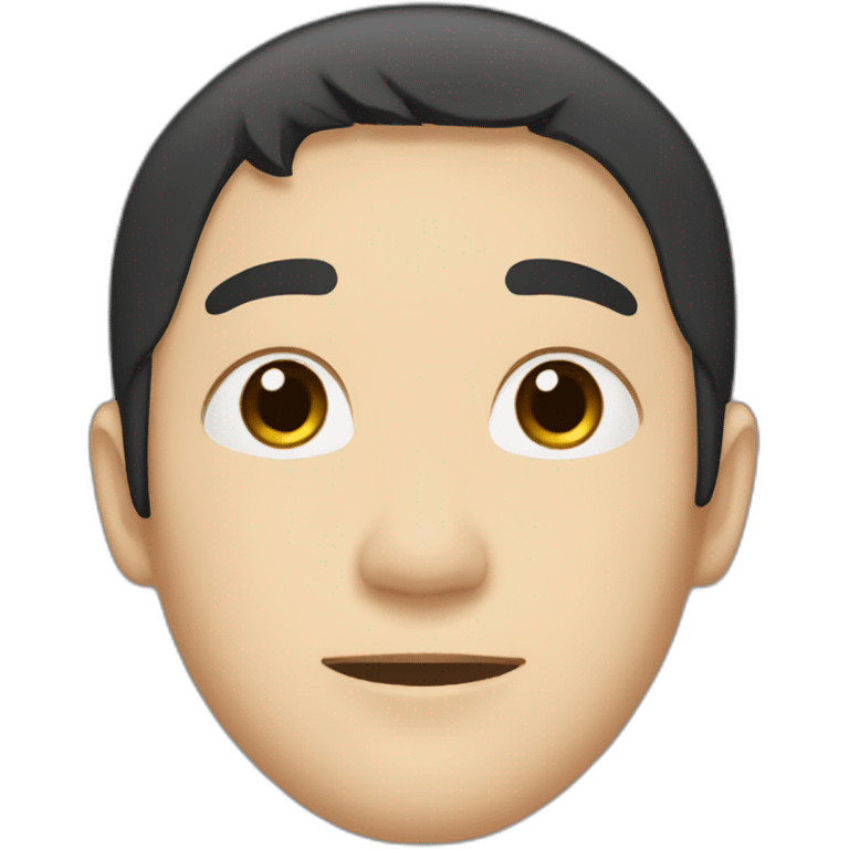 japanese man, freckles on cheeks, black hair emoji