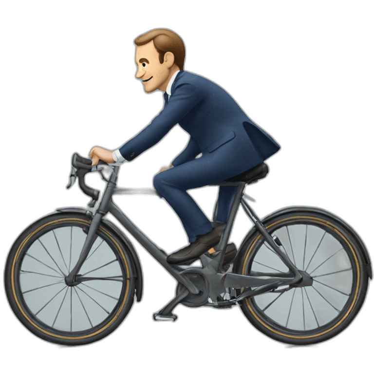 Macron sur un velo emoji