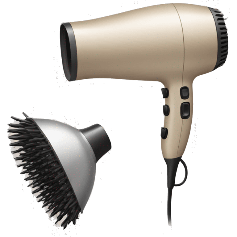 hairbrush blow dryer beige emoji