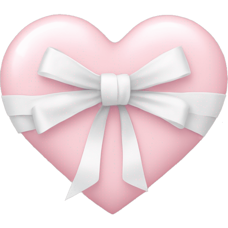 Pastel pink heart with white bow emoji