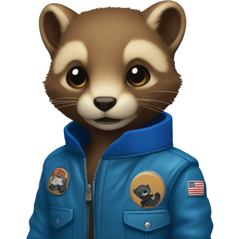 marten in a blue bomber jacket emoji