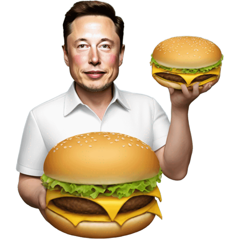 elon musk with cheeseburger emoji