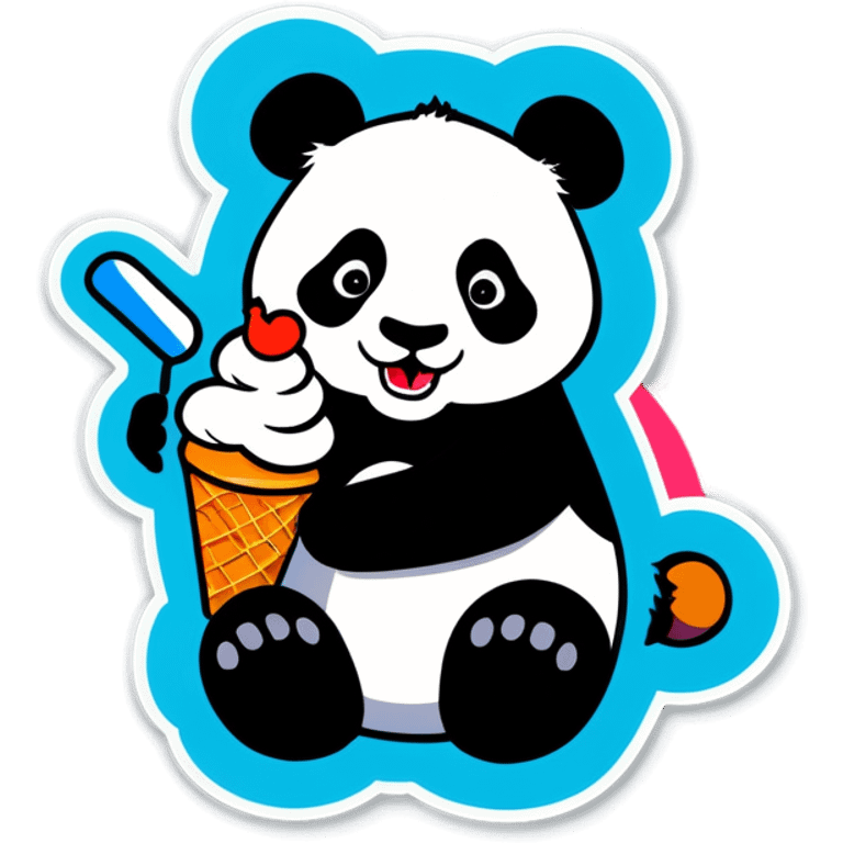 Panda eating ice cream emoji