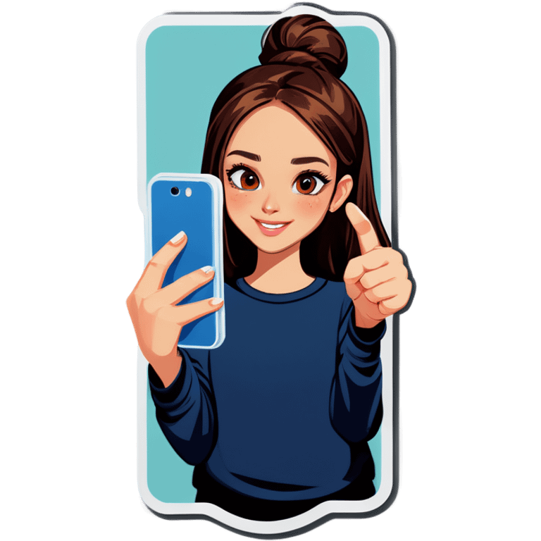 Girl taking mirror selfie emoji