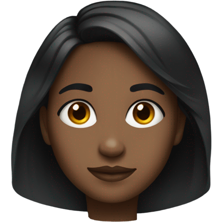 Black girl with black hair portrait emoji