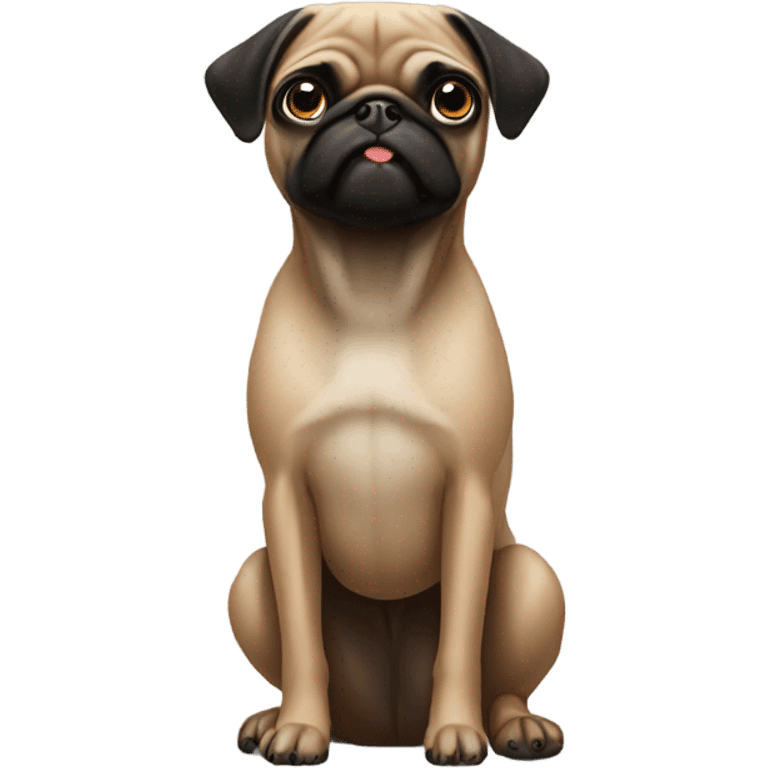 black pug with long brown legs emoji