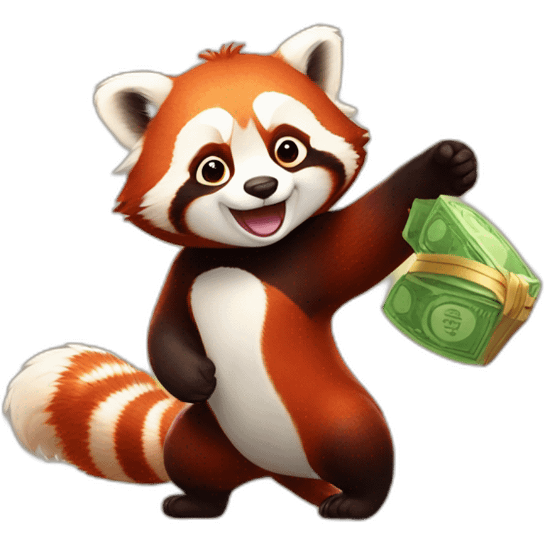 red panda holds the prize emoji