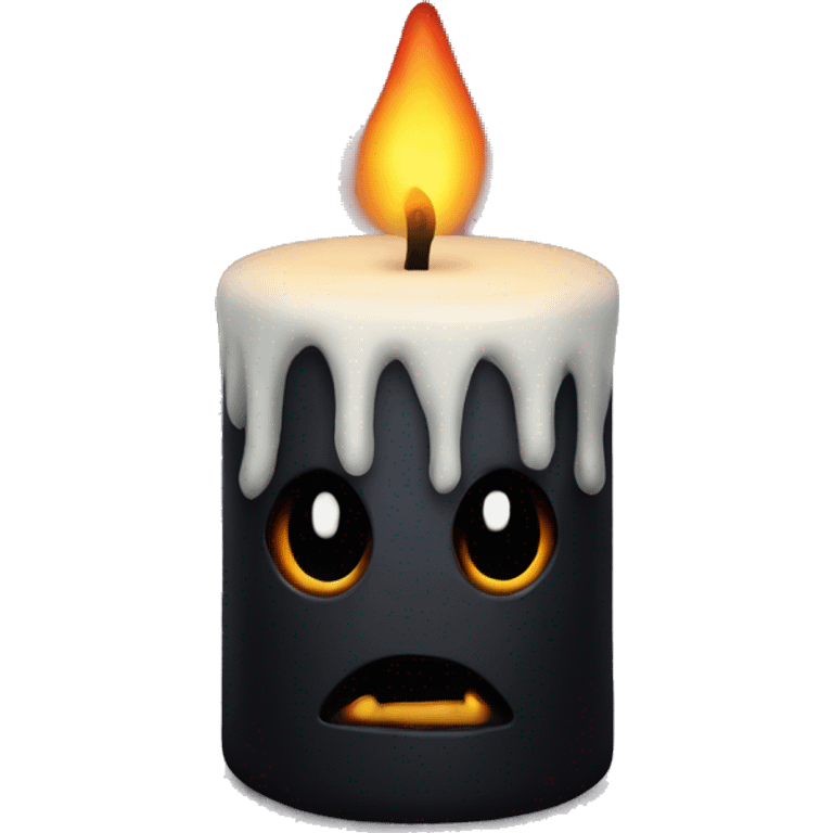 Creepy candle with black flame  emoji