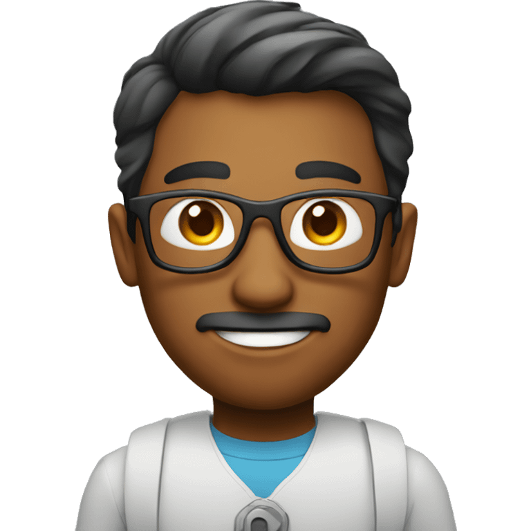 techy guy looks smart emoji