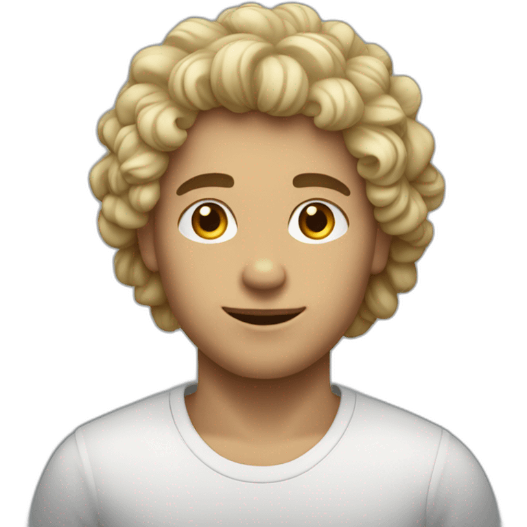 jeune homme blanc avec cheveux bouclés  emoji