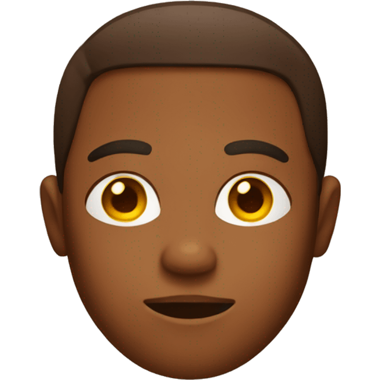 Straight face emoji with brown skin instead of yellow emoji