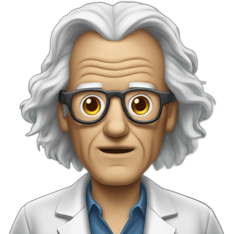 doc brown with no glasses from back to the future emoji