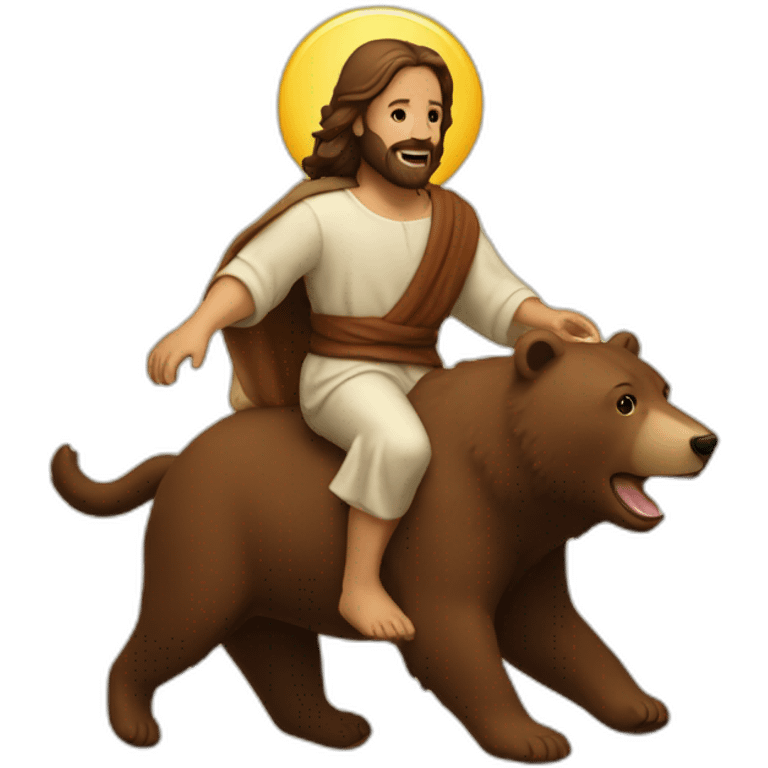 jesus riding a bear emoji