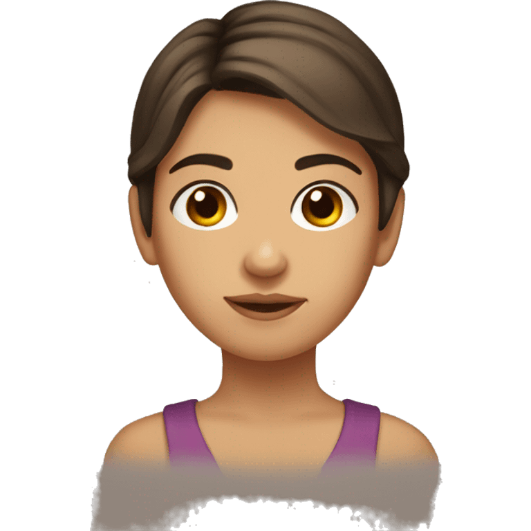 Brown hair brown eyes Mexican Therian girl with short hair  emoji