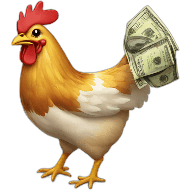 Chicken with money emoji