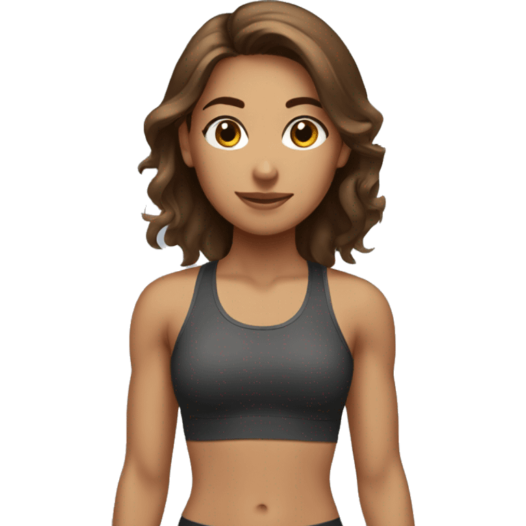 brown hair girl at the gym emoji