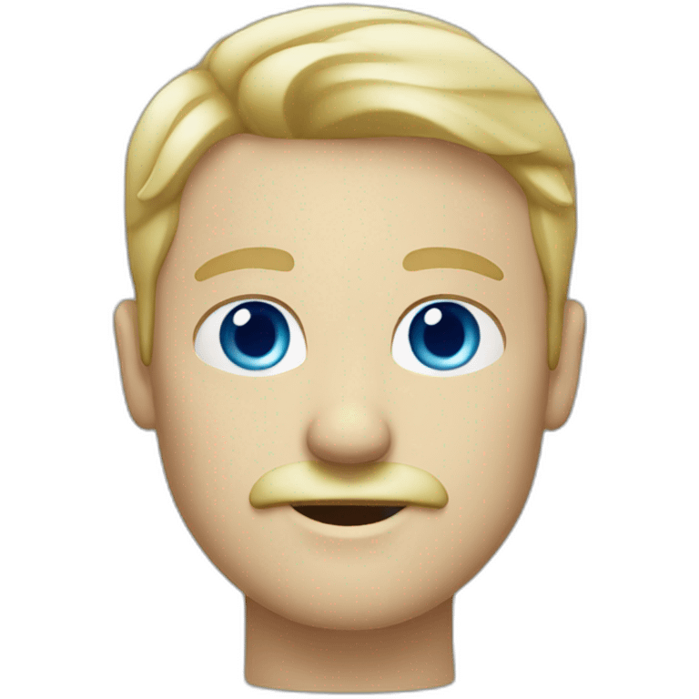 blonde white male with blue eyes and a moustache emoji