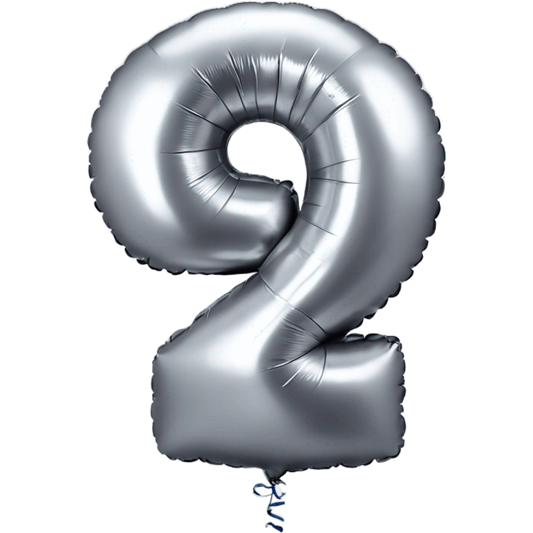 Silver balloon in shape of number 2025 emoji