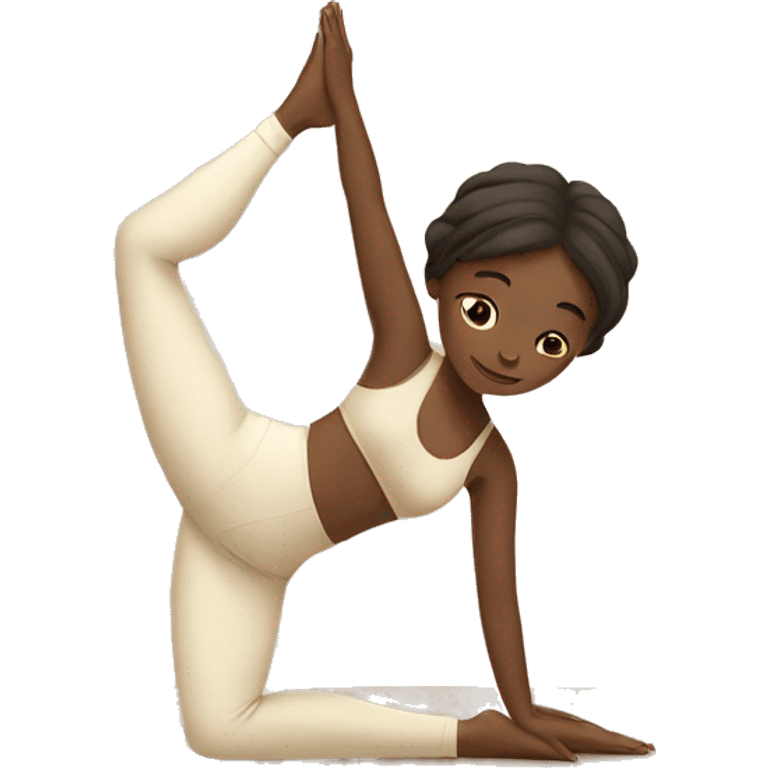 Girl doing yoga in beige tones  emoji